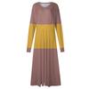 Women's And Winter Casual Fashion V-neck Long Sleeve Print Long Dress