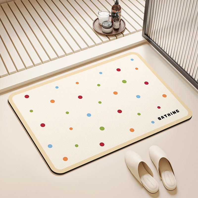Diatom Mud Floor Mat Cream-air Bathroom Floor Mat Household Water Absorption Quick-drying Foot Mat Bathroom Door Dirty-resistant Anti-slip Mat