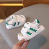 Toddler Closed-Toe Sandals for Boys and Girls, Ages 0-3.5, Soft Sole, Breathable White Shoes.
