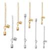 5sets Stainless Steel Leather Cord Clips End Caps With Lobster Clasp Extension Chain Connectors For DIY Jewelry Making Findings