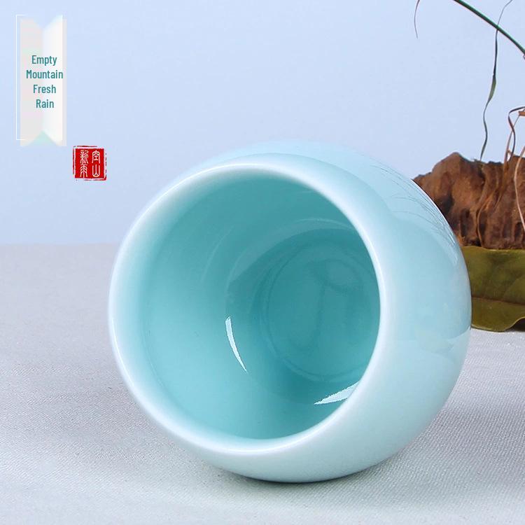 Rain in the Mountains Celadon Ceramic Travel Mug: Creative and Practical Gift