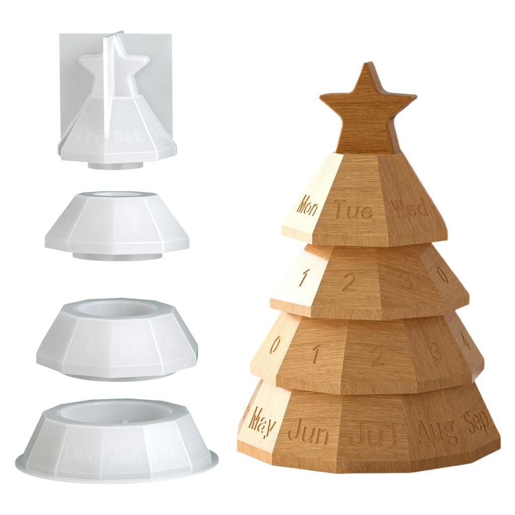 Stampo in Silicone per Natale Facile da Usare Stampo Riutilizzabile Stampo in Silicone ad Impilamento Albero di Natale per Cemento Gesso Argilla