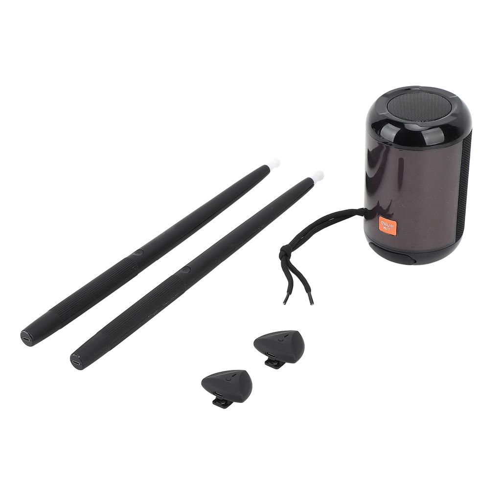 Electric Somatosensory Drum Kit 3D Motion Sensing Portable Virtual Air Drum Sticks Musical Toy with Foot Pedals Speaker for Home Outdoor
