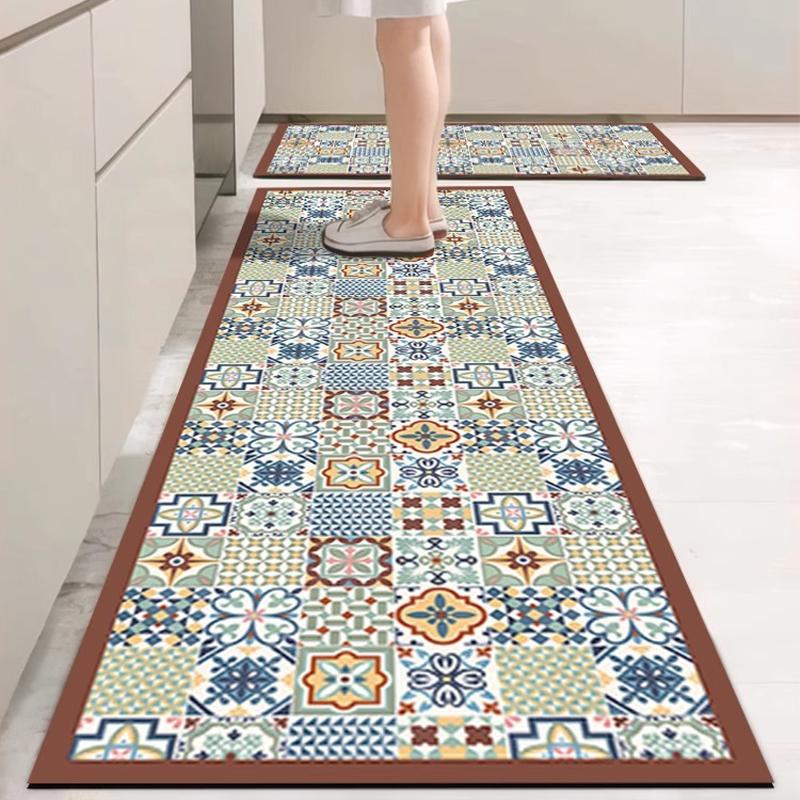 Kitchen Carpet Water-absorbing Quick-drying Non-slip Floor Mat Advanced Light Luxury Diatom Mud Rug Home Decoration Foot Mats