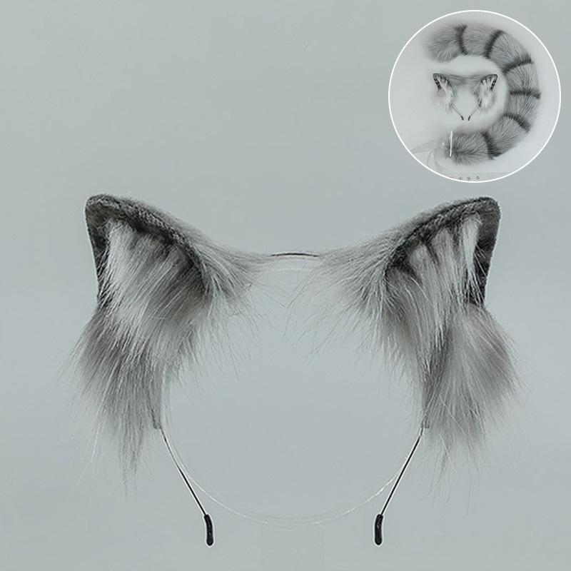 

Cute Japanese orange cat cat ear headband simulation animal ear lolita headgear tabby cat cat tail set