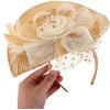 Elegant Mesh Fascinator Hat for Women, Lightweight Bridal Headpiece, Tea Party Hair Accessory, Millinery Hat and Metallic Tones for Special Occasions