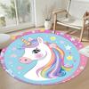 Unicorn5 Round Area Rug Design for Kitchen Foyer Hallway Study room Anti-slip Round Rug Decorate Offices Perfect Gift for Friends Family
