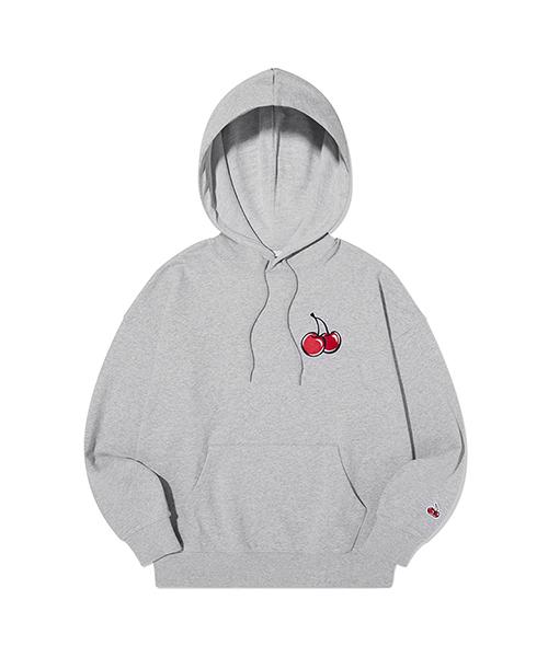 Kirsh Middle Cherry Hoodie [Melange Gray] 1