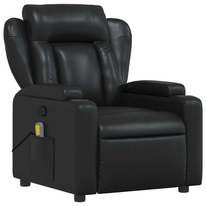 VidaXL Fauteuil de massage inclinable Noir Similicuir 372434
