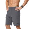Men's Cargo Shorts Relaxed Fit with Multiple Pockets Button Closure Elastic Waistband Outdoor Apparel