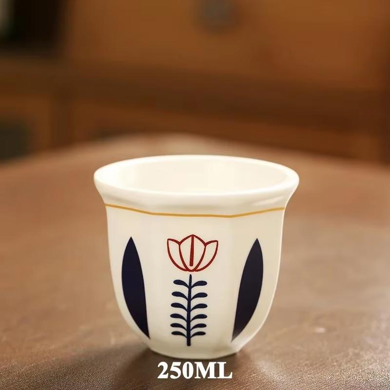 Espresso Ceramic Cup Middle Eastern Style Garland Hand Held Anti-scald Latte Cappuccino Coffee Mugs Teacup Gift for Home-use