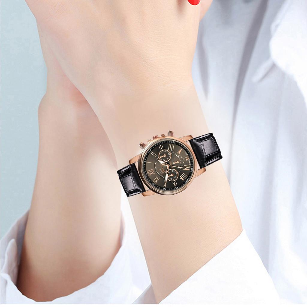 New Fashion Women Leather Band  Quartz Analog Wrist Watch