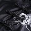 2025 New Collection Vintage Dark Gothic Chinese Knot Buttons Short Sleeve Dress Chinese Style High Waist Split Dragon Print Slim Cheongsam