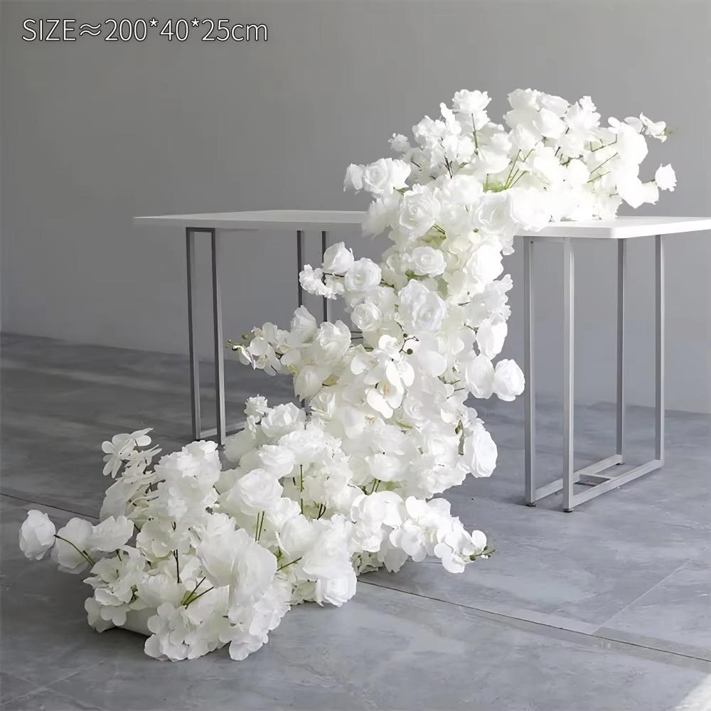 UFlower 200cm Artificial Cherry Blossom Flower Wedding Background Wall Decor Party Wall Decoration Center for Table Stage Home