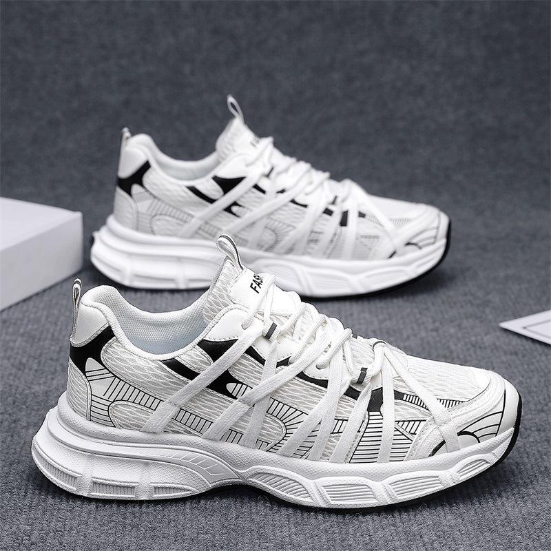 

2025 autumn new fashion breathable versatile casual shoes men s shoes platform sports shoes mesh youth casual shoes 44