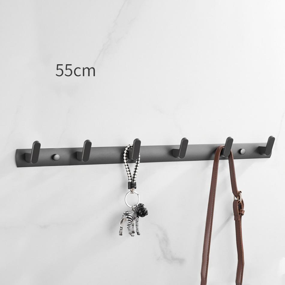 Aluminum Robe Hook Grey White Black Creative 3 4 5 6 Row Wall Hook for Bathroom Kitchen Lavatory Home Coat Towel Key Holder
