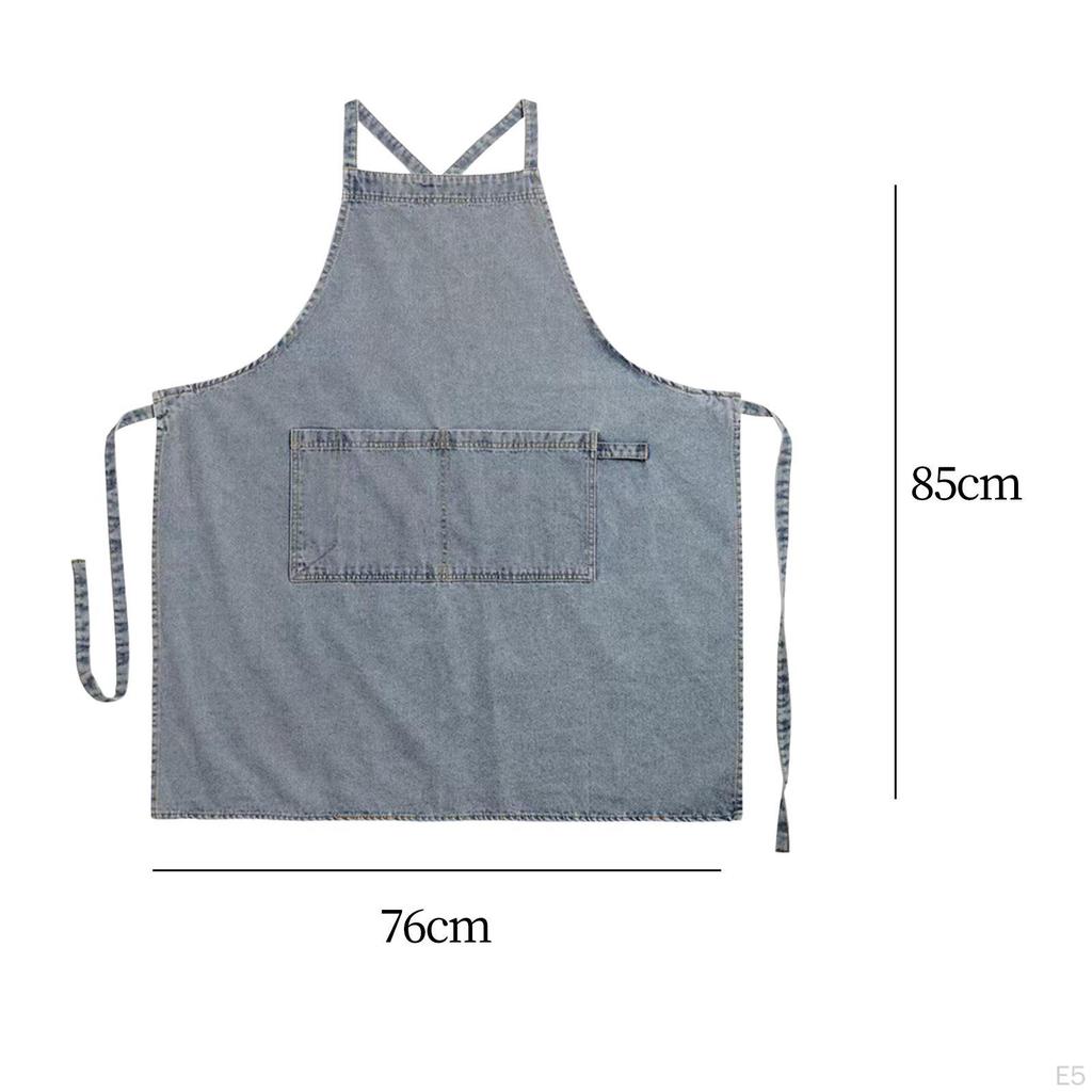 Denim Canvas Apron Kitchen Chef Work for Restaurant Hairdressing Baking