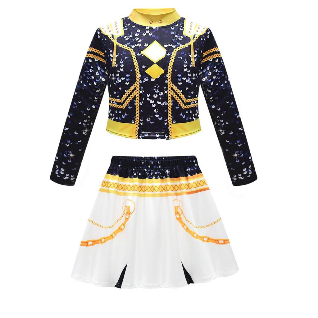 Costume Cosplay Ragazze Anime Zoey Mira Vestito Elegante Festa Bambini Idol Film Cosplay Halloween Carnevale Vestiti Tute Dorate da Palco vestiti in vendita