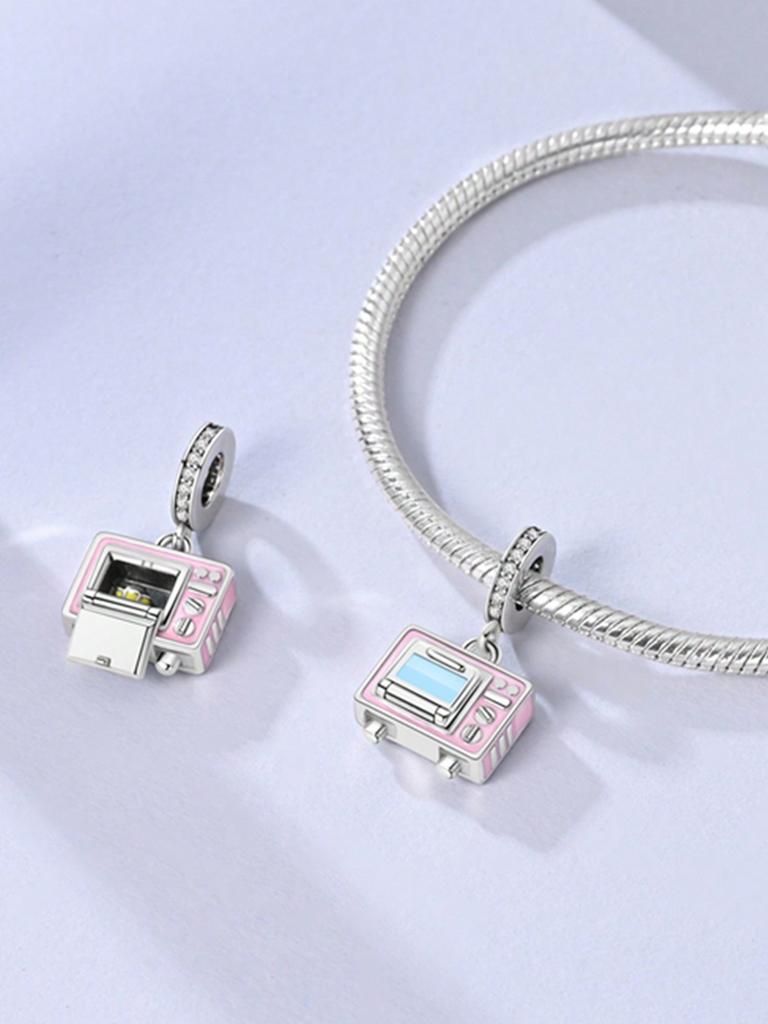 Charms Plata Pink Oven Rose Perfume Beads Charm Copper Plated Fit Charms Original Bracelet For Jewelry Making Diy Charm