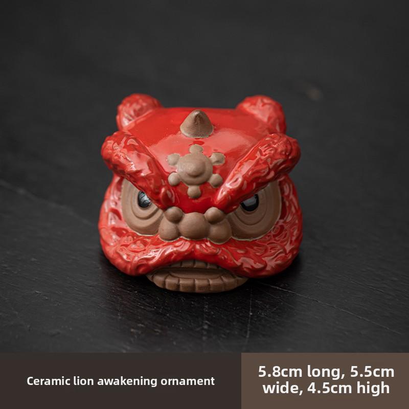 

Purple Clay Lion Dance Teapot Lid Stand Home Kong Fu Tea Pets Teaware Accessories Creative Desktop Tea Pot Lid Support Ornaments