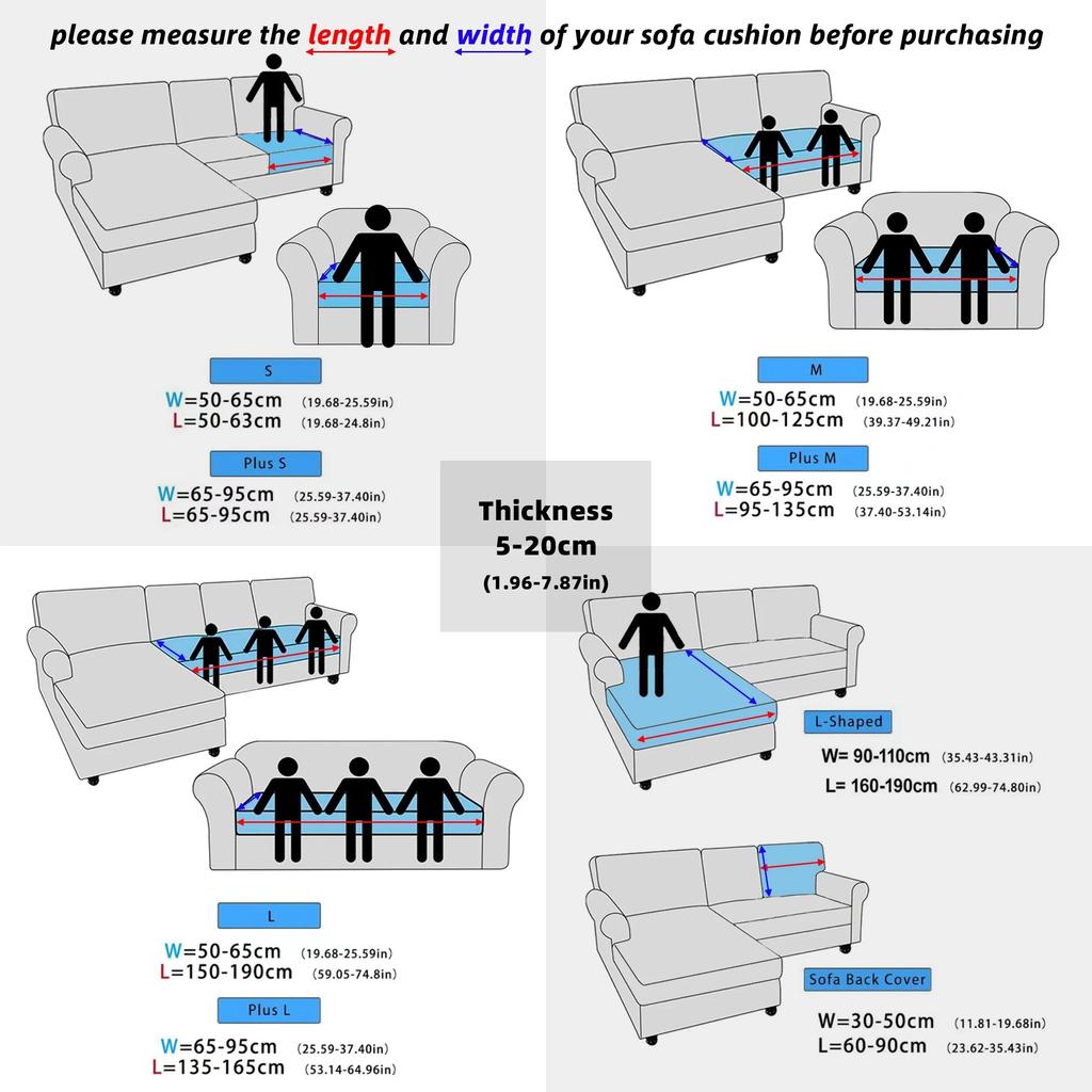 Elastic Sofa Seat Cushion Cover Stretch Floral Printed Armchair Couch Cover Corner L-Shape Removable Anti-Dust