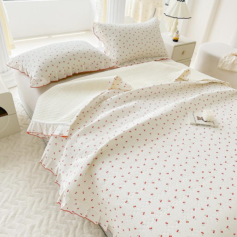 

Полностью хлопковое сэндвич-покрывало для матери и ребенка, кружевное свежее покрывало, комплект из трех предметов 150x230cm