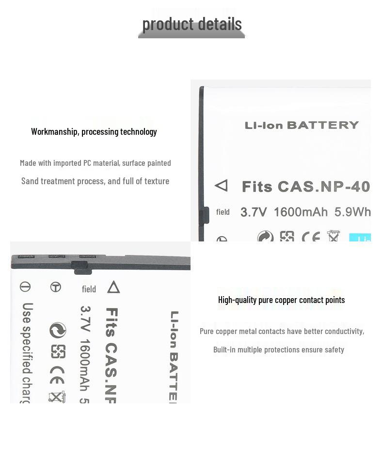 CANP40 Camera Battery Compatible with M-HD01, HD-Q1, Q3, Q5, Q6, Q8, Q9, HD-R900 Models.