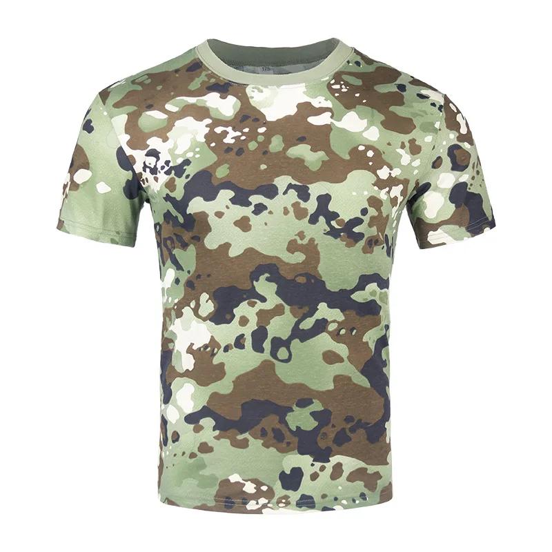 100% Baumwolle Taktisches T-Shirt Kurzarm Schnelltrocknend Jagdhemden Herren Camouflage Outdoor Sport Arbeit Training Airsoft Gefechtshemd