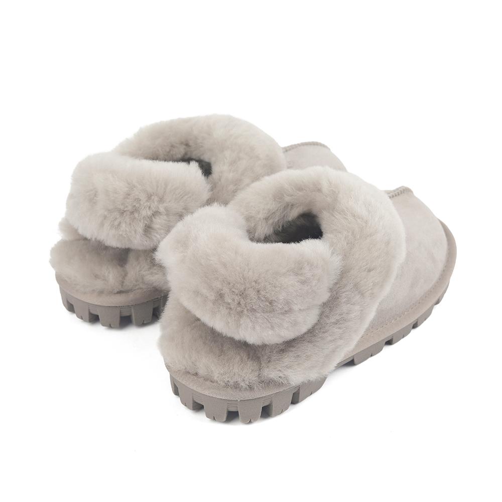 Oz Ugg Wear Adult Cogette Slippers Wool Strap Taupe