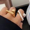 Adjustable Finger Ring Geometric Silver Plated Open Ring Irregular Ring  For Party Birthday Gift