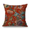 Pink Red Orange Beautiful Flower Pattern Wallpaper Art Design Sofa Decoration Pillow Case Cotton Linen Chair Cushion Cover