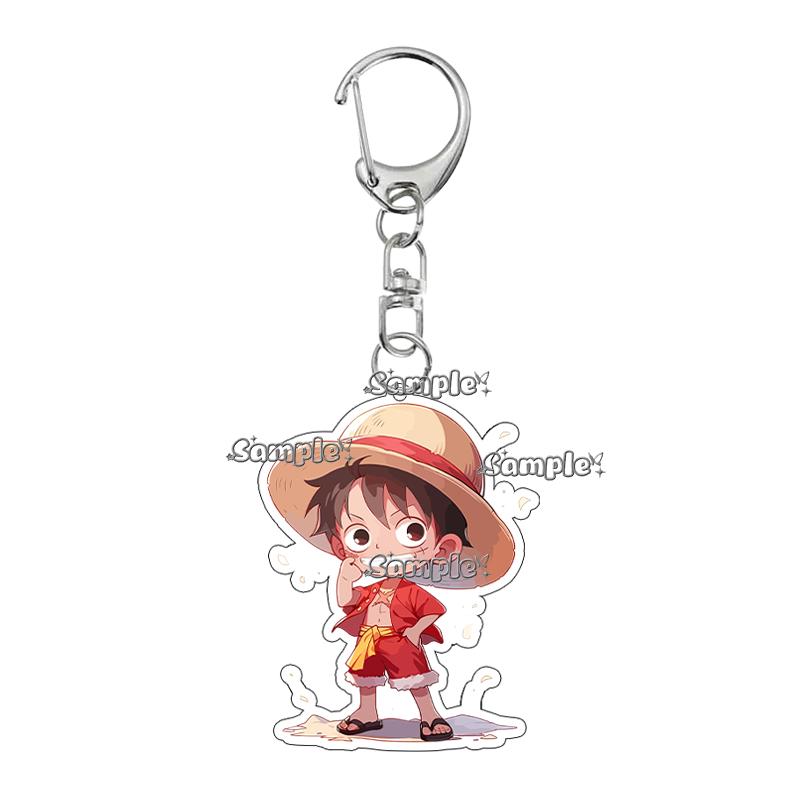 Cartoon Zoro Usopp Luffy Anime Characters Acrylic Keychain Ornaments Fashion Cool Figure Charm Backpack Accessories Keyring Toys