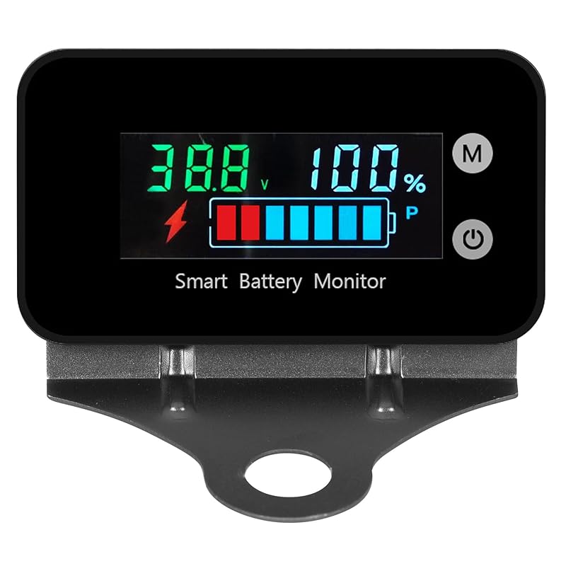 Upgrade IPX7 Waterproof Battery Monitor,12v 24v 36v 48v 60v 72v Battery Tester for car,Golf cart,RV,Boat.Voltage,Remain Capacity Battery Monitor with