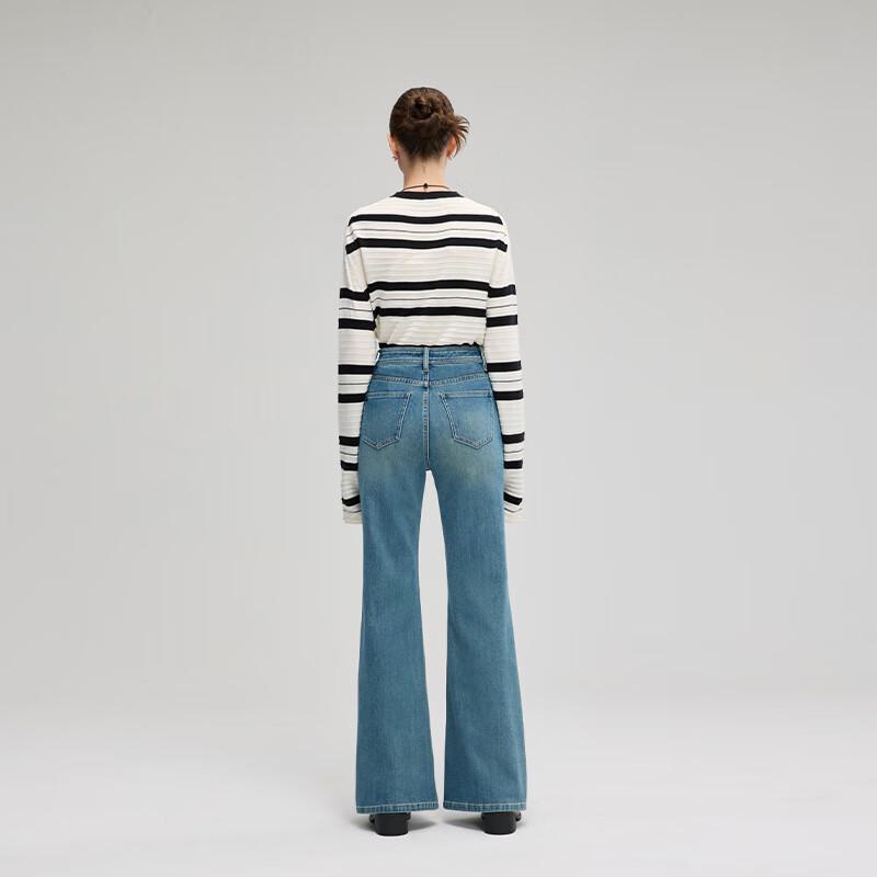 Fengxun Women's High Waist Flared Jeans