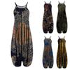 Women's Fashion Racerback Jumpsuit Spaghetti Straps Vintage Paisley Overall Jumpsuit