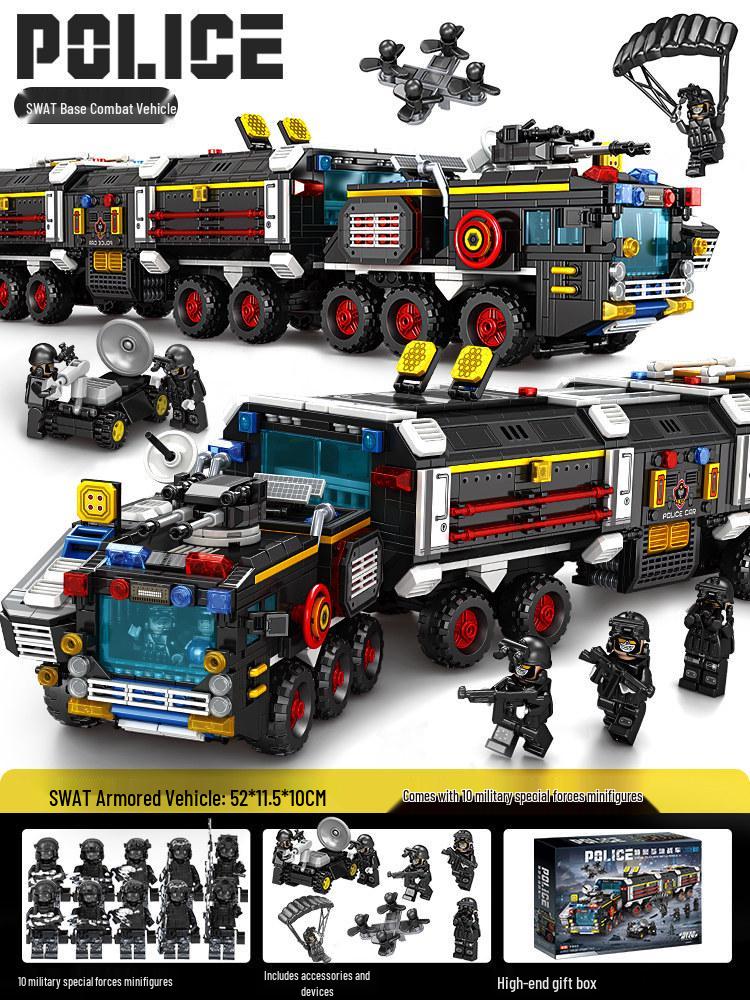Police Station Building Blocks Toy - Educational Gift for Boys & Girls Ages 6-12 (2026)