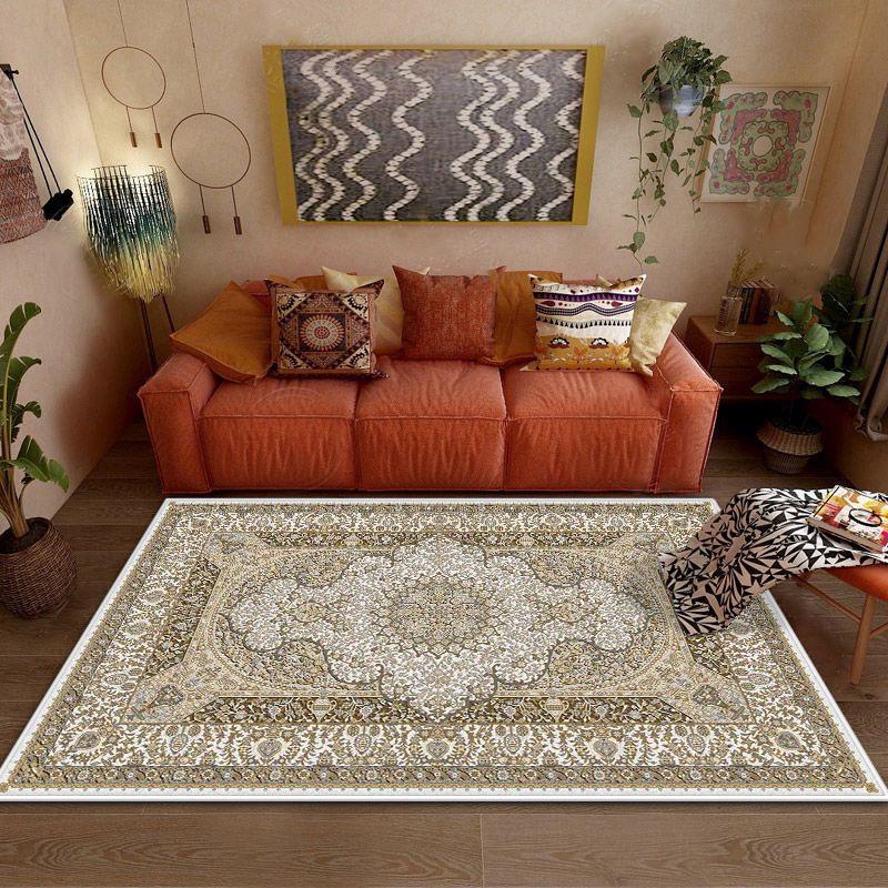 Persian Retro Decoration Lint-free Bedroom Rugs Bohemian Style Living Room Non-slip Carpet Lounge Dining Room Washable Floor Mat