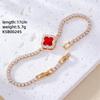 Copper inlaid zircon clover women's bracelet