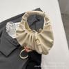 Niche design hand-held pleated small bag women's 2025 new popular retro shoulder messenger bag