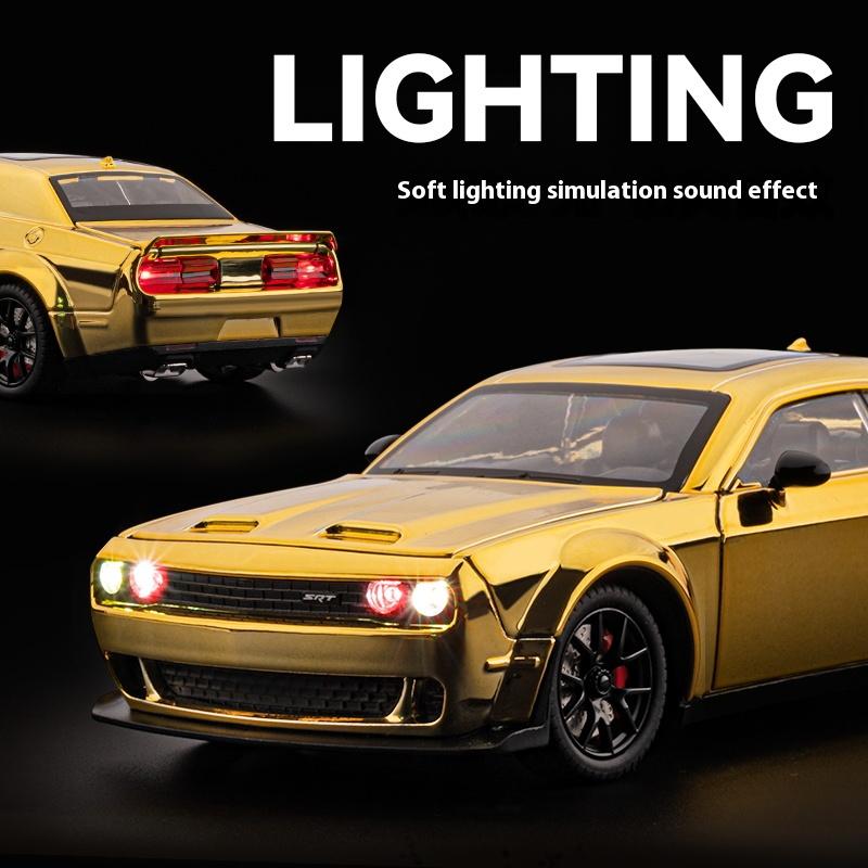 1/24 Dodge Hellcat Electroplating Version Car Model Alloy Die Cast Sports Car Toy Adult Collectible Ornaments Boy Birthday Gift