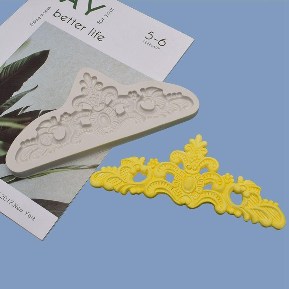 Cupcake Topper Baking Tool for Cake Crown Mold Baroque Relief Mould Cake Decorations Fondant Mold