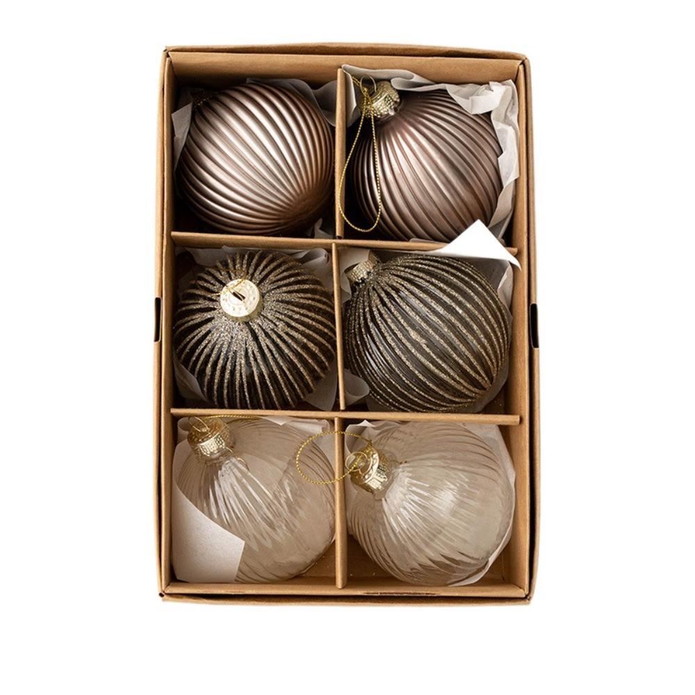 

6pcs Creative Christmas Ball set 6cm Hanging Ornament Crafts Christmas Tree Pendant Home Style 2