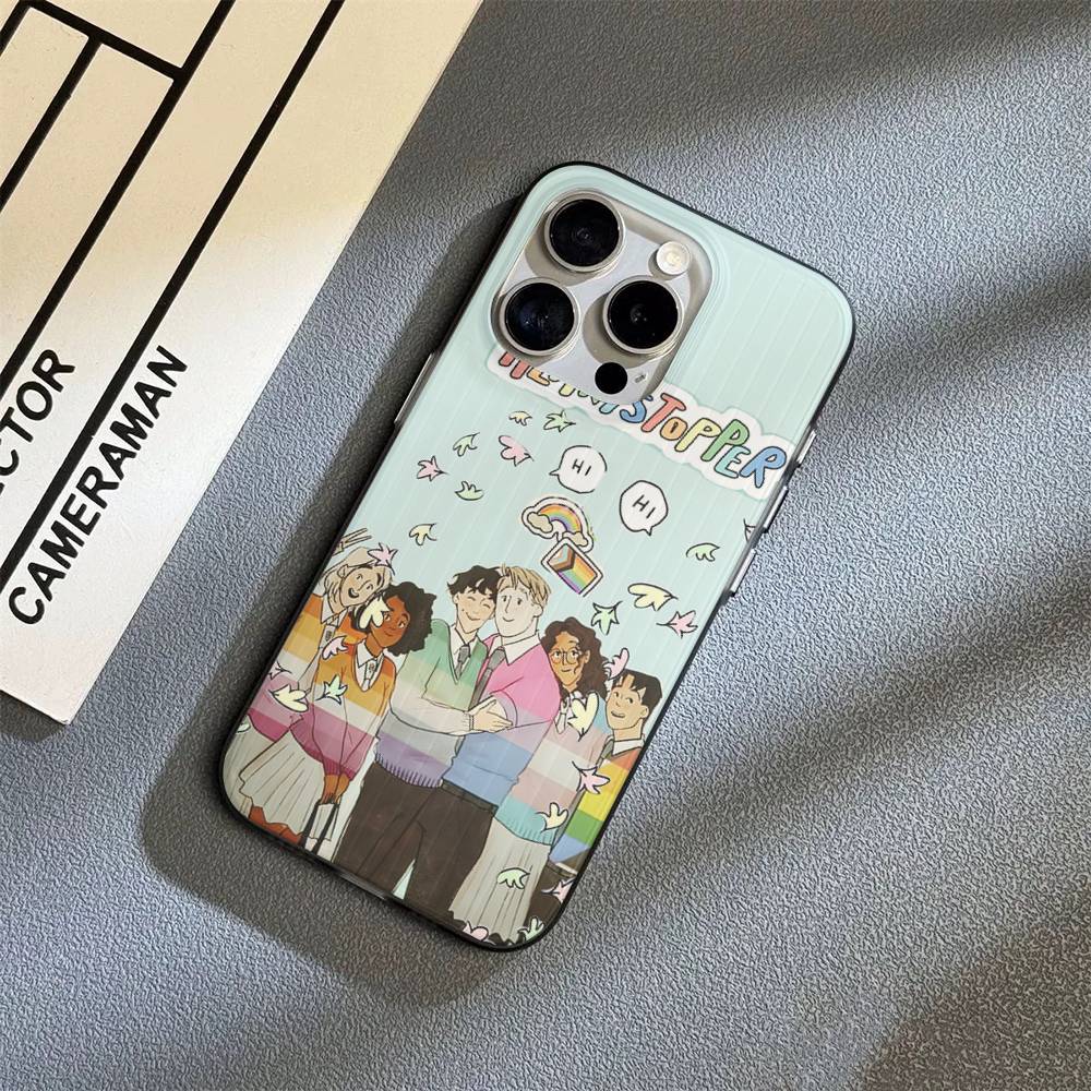New Heartstopper Anime Stripe Corrugated Shockprof Phone Case For IPhone 17 16 15 14 13 12 11 Pro Max Plus Pro Cover