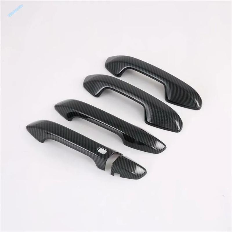 For Kia Seltos  - 2024 Carbon Fiber / Shiny Car Outside Door Pull Doorknob Handle Bowl Cover Trim ABS Exterior Accessories