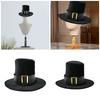Gold Buckle Black Ribbon Top Hat for Adult Children Holiday Celebration Hat Masquerades Party Gentleman Hat Stage Props