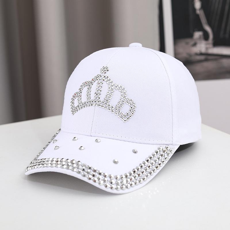 New Hat Women's Rhinestone Baseball Cap Fashion Crown Outdoor Sun Protection Visor Cap Cap Women's Hat Spot