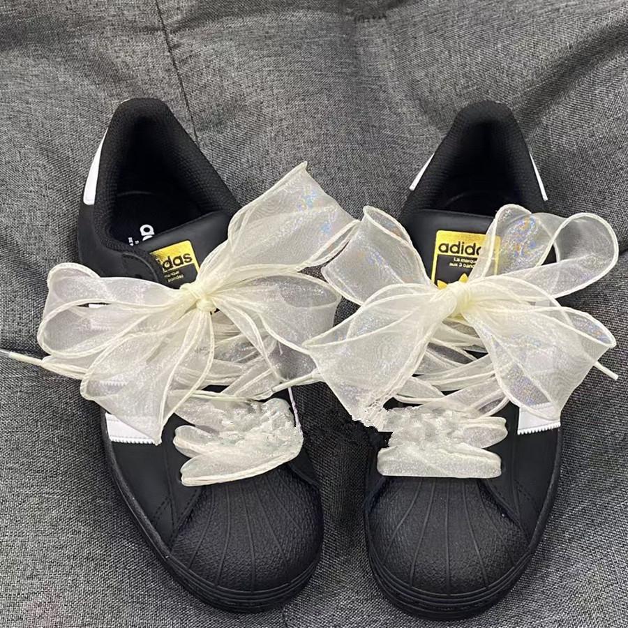 Fashion Shoes Cswo01 Men's Grass Green 4Cm Wide Fishtail Yarn Shoelaces Chiffon Bowknot Sneaker Sport De Training Shoes White Leather Leisure Casual Shoes Laces 80Cm