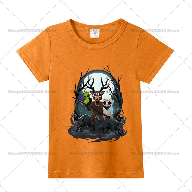 Game 99 Nights in The Forest Boys Girls T-Shirt Printed Cotton Children's Short Sleeve Casual Baby Short Sleeve Top T-Shirt Gift