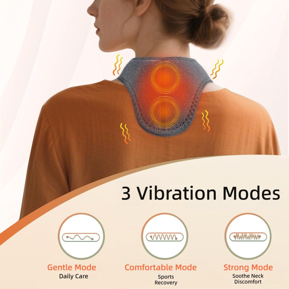 Graphene physiotherapy hot compress intelligent temperature control Neck Heating Pad 3 Levels Vibration Neck Warmer Wrap Massage