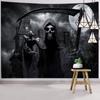 Dark Halloween Horror Tapestry Scared of Zombies Wall Hanging Witch Mysterious Woman  Home Decor Holiday Backdrop